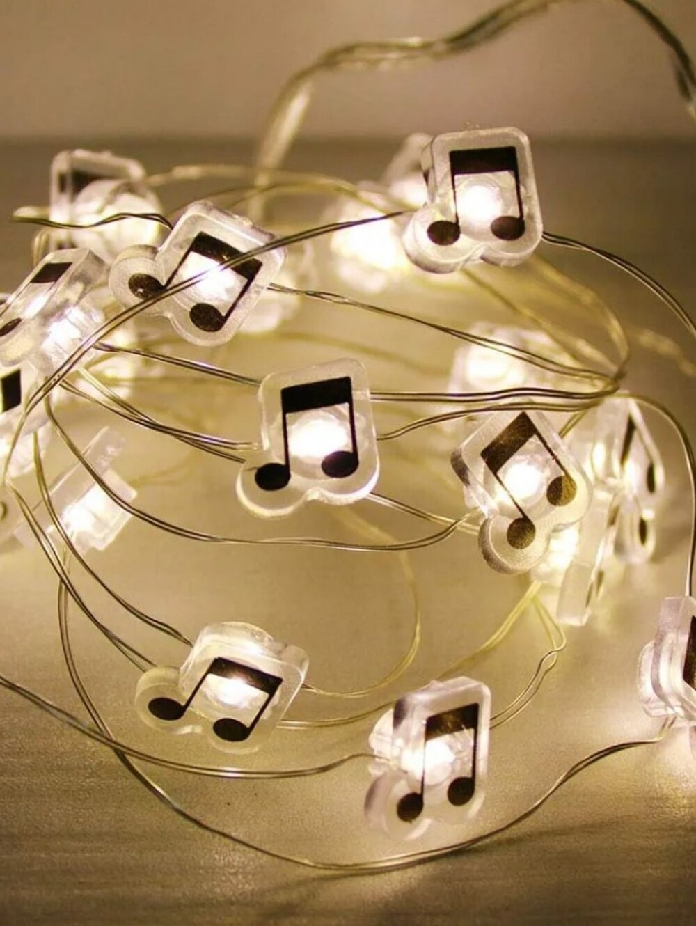 ​NIB Lola & Iggy Symphony Music Note Lights Battery Operated 25 Lights 10' Lengt